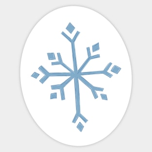 Large Snowflake Digital Illustration in Blues Sticker